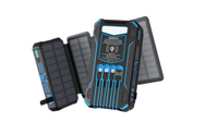 Chargeur solaire pliable OEM personnalisé 20000mAh 22.5W PD Charge rapide Câbles intégrés Banque d'alimentation solaire portable sans fil