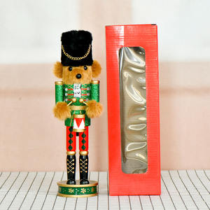 Vente en gros : Ourson tambourinier en peluche de 30 cm, vert pailleté, <span class=keywords><strong>casse</strong></span>-noisette en bois, cadeau pour enfants - Product Image 1