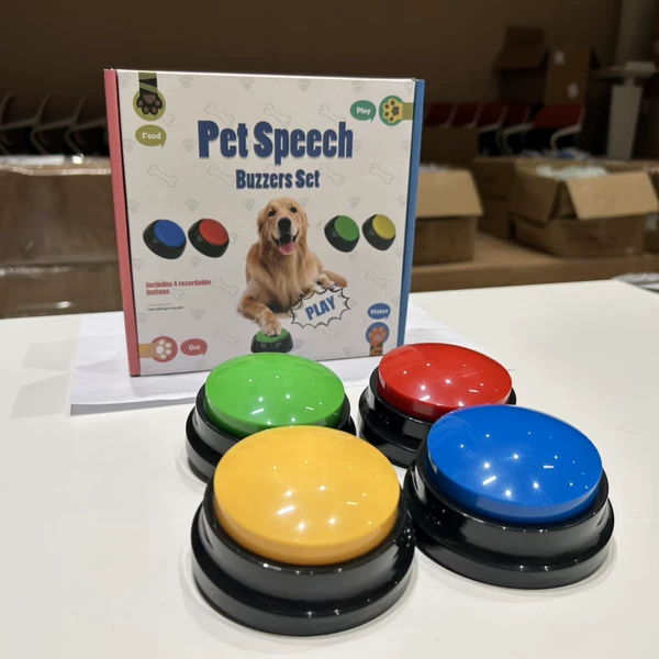 Записываемые кнопки FBA со штрих-кодом для собак, зуммеры для дрессировки собак для общения, научите свою собаку говорить