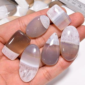 Cabujones de Cuarzo Solar Natural 90+ Quilates Corte Ovalado Pulido Para Fabricación de Joyas Piedra Preciosa Suelta Marrón y Blanca - Product Image 4