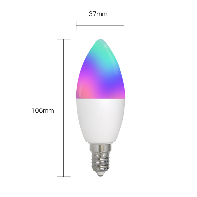 MOES ZigBee Smart E14 Candle LED Light Candle Bulb 5W RGBCCT 2200-6500K Alexa Google Voice Control