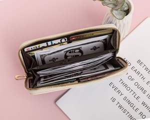 Schattige cartoon studenten portemonnee voor meisjes met lange opbergvakken - Product Image 6