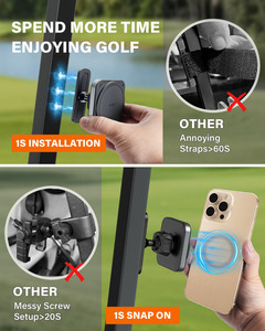 Custom Logo 360 Degree Rotate Abs Magnetic Golf Cart Phone <strong>Holder</strong> Flexible Mini Mobile Gym Dual Magnetic Phone <strong>Holder</strong> for Gym - Product Image 3