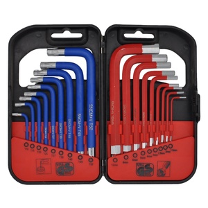 18 pièces jeu de clés Allen, jeu de clés hexagonales <span class=keywords><strong>Torx</strong></span> et à bout sphérique outils avec codage couleur, tailles T10-T50 ,1.5mm-10mm - Product Image 1