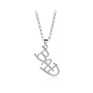 Wholesale Michael Jackson Necklace MJ BAD LOGO hip hop pendant necklace