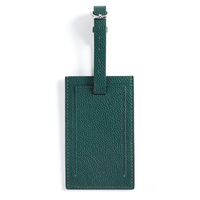 Étiquettes de bagages en cuir véritable personnalisées de luxe Mount Yanzhi avec logo sur mesure, étiquette de nom pour valise de voyage, identificateur de bagages d'aéroport