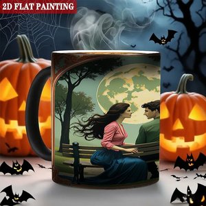 Mug en céramique 11oz noir givré, tasse vierge à sublimation thermique changeant de couleur - Product Image 6