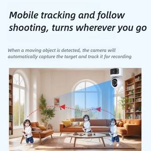 Caméra réseau intelligente V380 HD avec vision nocturne, moniteur intérieur sans fil WiFi pour bureaux, magasins, maisons, affichage à distance activé - Product Image 5