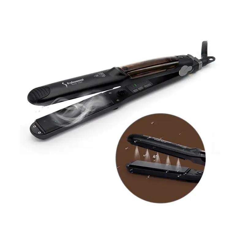 Electric Steam Hair Straightener 2 in 1 Ceramic Hair Iron Straightener Professional Salon Straightening Curling Styling Tool