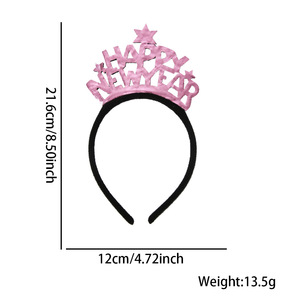 Pafu 2026 Fascia per Capelli Capodanno, Fascia Glitterata Felice Anno Nuovo, Accessorio per Capelli Decorazione Festa <span class=keywords><strong>di</strong></span> <span class=keywords><strong>Natale</strong></span>, Oggetto per Celebrazioni - Product Image 6