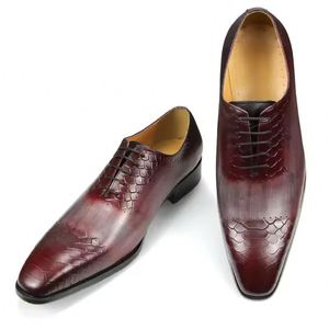 Luxury Designer VALENTINA Leather Lace-Up Pointed Breathable Lightweight Anti-Slip <b>Work</b> <b>Shoes</b> for <b>Men</b> Brogue Wedding Business - Product Image 1