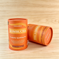 Emballage en tube de papier pour thé biologique de qualité alimentaire avec logo personnalisé, boîte cylindrique en carton rond pour le thé Kombucha