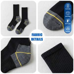 <span class=keywords><strong>Chaussettes</strong></span> de travail en coton robustes pour <span class=keywords><strong>hommes</strong></span>, épaisses et rembourrées, idéales pour les bottes de travail et l'entraînement - Product Image 6