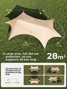Carpa de <span class=keywords><strong>Camping</strong></span> Primitiva Tipo Glamping en Forma de Mariposa, <span class=keywords><strong>para</strong></span> las Cuatro Estaciones, <span class=keywords><strong>Todo</strong></span> en Uno, Fácil de Montar, Despliegue Rápido, 210 Oxford con Revestimiento Negro, Protección Solar - Product Image 1