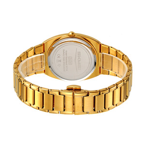 Skmei Quartz Watch Men's Gold Stainless Steel Band Oval Dial 35.5mm Water Resistant Calendar Business Style - Product Image 3