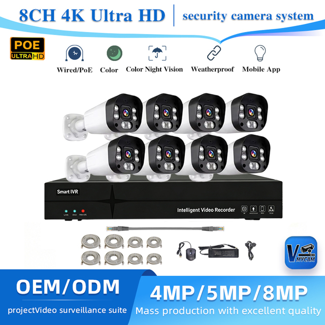 Hikwifi 8-Channel 4K AI Face Recognition NVR Kit HDD People Counting Temperature Motion Detection 8MP PoE 5MP Security Camera