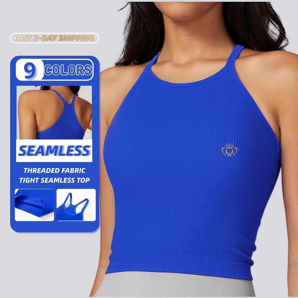 New High Quality Women'S Clothing Solid Color Nylon Vest Sports Quick-Drying Seamless Yoga Bra Womens Tank Tops