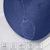 Napperons classiques bleus TUOTU en PP tissé antidérapants, résistants à la chaleur, imperméables, nettoyables, écologiques et anti-taches