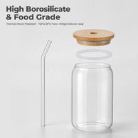 Gobelets en verre en forme de canette de 16 oz et 18 oz, résistants à la chaleur, sans BPA, design moderne, pour la bière et le café glacé, avec paille – Vente en gros