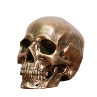 Offre Spéciale tête de crâne en résine statue pour halloween doré Tête De Crâne Halloween Décoration cadeaux