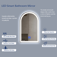 Miroir de salle de bain LED mural avec commande tactile, anti-buée, miroir intelligent pour la maison, l'hôtel et la salle de bain