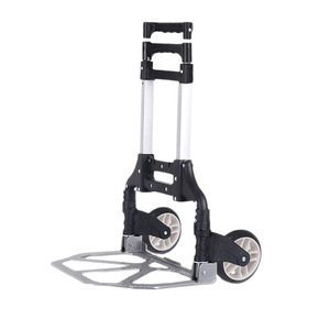 Chariot de transport pliable compact et léger en aluminium avec poignée télescopique, cordon élastique, chariot à main portable, capacité de charge de 75 kg - Product Image 2