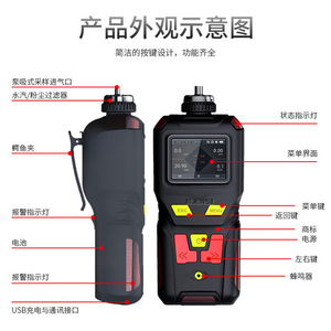 Detector de Gas Portátil 5 en 1 KD Zhengda, Tipo Bomba, Analizador Multigas para H2S, Ozono, Oxígeno, CO, Nitrógeno - Product Image 2