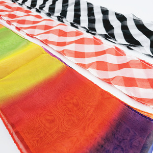 G0190 Long Silk Chiffon Scarf, 2m/5m, Black & White, Red & White, Rainbow, King Magic - Product Image 2