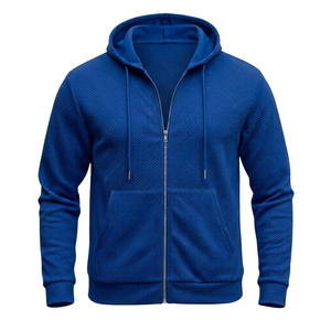 Vente en gros de sweat-shirts à capuche zippés pour hommes, manches longues, décontractés, avec logo personnalisé, fabrication de vêtements - Product Image 1