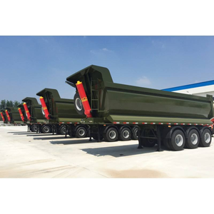 Remorque à benne basculante en U à quatre essieux d'une capacité de charge de 80 tonnes, semi-remorque à benne basculante arrière à 3 essieux - Product Image 1