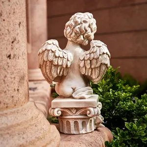 Vintage Brass Angel Statue Brass Figurine Creative Cupid-shape Statue  Desktop Decor 