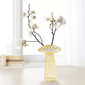 Vas kaca bentuk mini jamur desain kreatif modern kustomisasi untuk dekorasi rumah