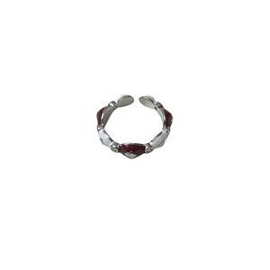 Anillo plateado Ruitai con lazo esmaltado en rojo, regalo de joyería de moda de estilo coreano para mujer - Product Image 5