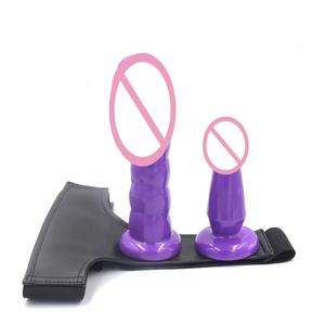 Vibrador de <span class=keywords><strong>doble</strong></span> penetración, Juguetes sexuales para parejas, consolador con correa, vibrador, correa en el pene, Juguetes sexuales para mujeres y hombres - Product Image 5