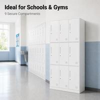 Armoire à vêtements moderne en acier à 4 portes avec serrure, facile à assembler, mobilier pour la maison, le bureau, le bâtiment, la salle de sport