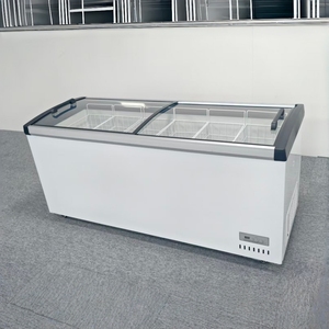 Congelador Comercial para Helados, Vitrina Refrigerada con Vidrio Curvo, Congelador Horizontal Transparente para Pasteles - Product Image 6