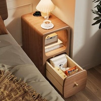 Mesitas de Noche Modernas y Elegantes para Dormitorio, con Base Esférica, Color Beige, Bonitas, de Madera, con 1 Cajón, Duraderas, para Sala de Estar