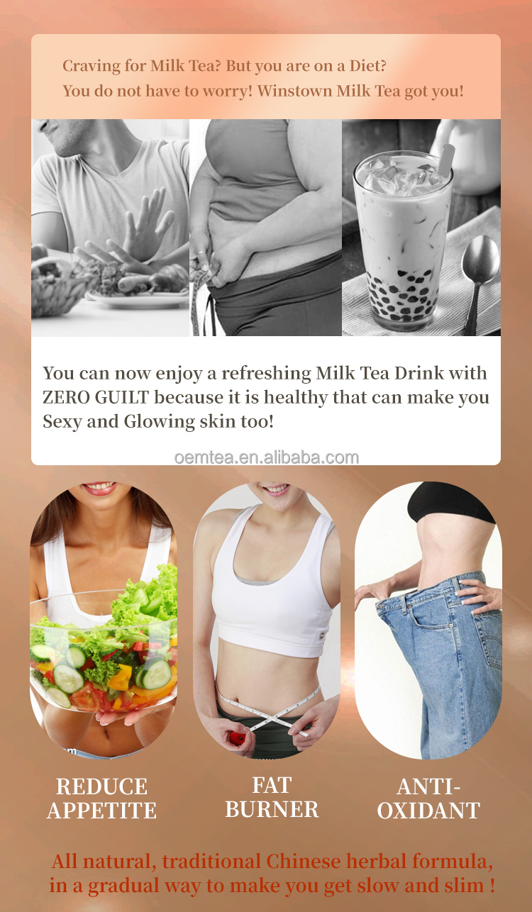 Slim Milk Tea Private Label Special Design Quick 14 Days Detox Flat Tummy Tea Slimming Milk Tea