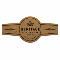 Bandes de cigares personnalisées en papier kraft vintage, anneaux de cigares texturés artisanaux à étiquette privée pour marques de boutiques, étiquettes de style rétro