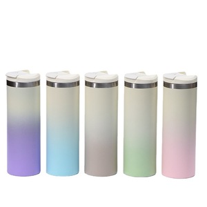 Frasco de vacío creativo de acero inoxidable con gradiente de gran capacidad, taza de bebida recta para oficina en casa, taza térmica para coche de 6 a 12 horas - Product Image 1