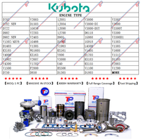 Kit de révision et de reconstruction des pièces détachées pour moteurs Kubota TP V1505 V2203 V2403 V2607 V3307 V3300 V3800 D782 D722 D902 D1005