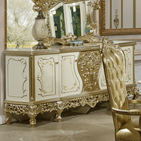 Europäische Royal Massivholz Rich Hand geschnitzte Antike Eastern California King Schlafzimmer Set Leder Polster Kopfteil Rokoko