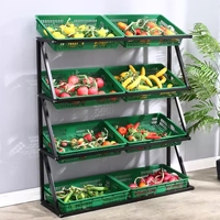 Groentenrek winkeldisplaystandaard supermarkt schappen organizer voor fruit ui aardappel chips zak metaal lichtgewicht milieuvriendelijk