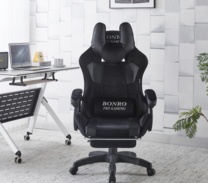 <span class=keywords><strong>Silla</strong></span> Gamer Ergonómica con Tapicería, Soporte Lumbar, Reposacabezas, Altura Ajustable y Giratoria - Product Image 1