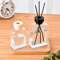 Diffuseur de parfum pour la maison, flacon en verre transparent carré vide de 120 ml, parfum à l'huile de sésame