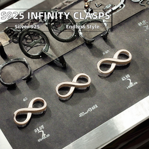 Genuine S925 Sterling Silver <b>Infinity</b> Clasps 8 Pieces for Jewelry Necklace <b>Bracelet</b> Making Quality Findings & Components - Product Image 2