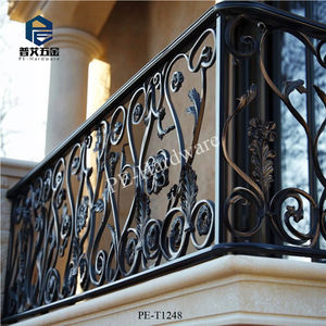 Hệ thống lan can cầu thang sắt rèn thiết kế hiện đại, sử dụng được trong nhà và ngoài trời, lan can sắt thép rèn cho biệt thự. - Product Image 3