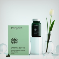 Bouteilles de médecine en verre dépoli vert de 150ml sur mesure Bouteilles de capsule de vitamine de supplément de soins de santé Pot à pilules avec boîte-cadeau d'emballage