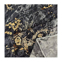 Tissu de mélange de velours brodé en denim artisanal pour les vêtements chinois modernes ornés de paillettes de perles