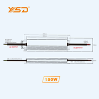 Pilote Led étanche YSD IP67 150W avec 5 ans de garantie 150W tension constante 12V/24V/48V alimentation Led pour l'éclairage